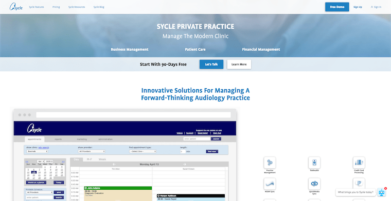 Screenshot of Sycle homepage
